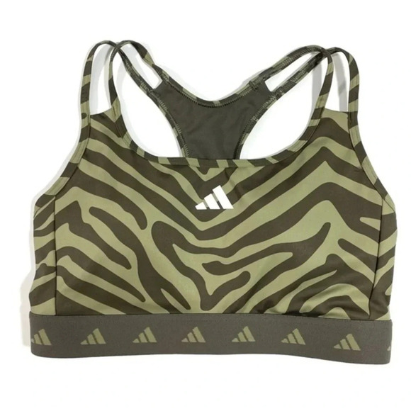 adidas Other - Adidas Hyperglam Tech fit Zebra Print Sports Bra Orbit Green